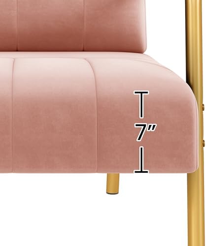Yaheetech 30" Velvet Sofa Chair Accent Sofa with Gold Metal Leg, Pink