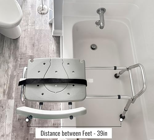 DMI Tub Transfer Bench and Shower Chair with Non Slip Aluminum Body, FSA Elig...