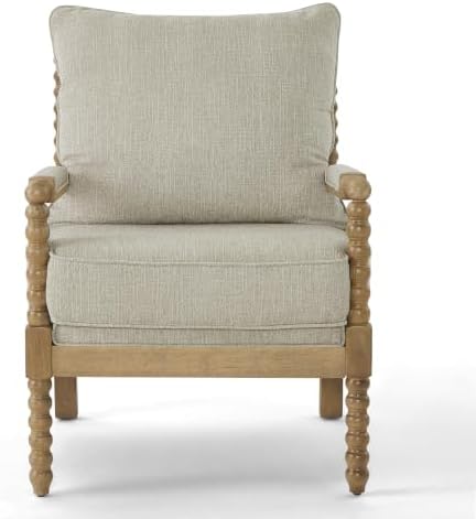 Morden Fort Spindle Accent Chair, Solid Wood Frame, Mid Century Modern Spindl...
