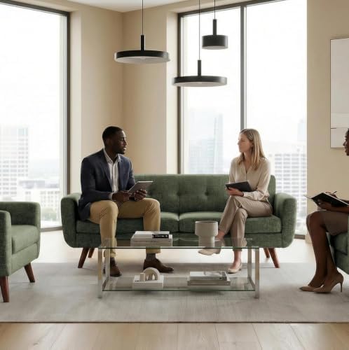 Tbfit 65" W Loveseat Sofa, Mid Century Modern Couches Love Seats for Liv...