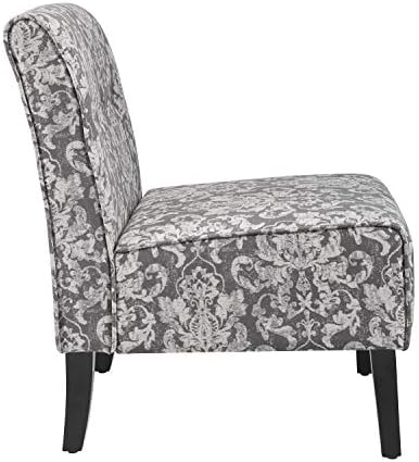 Linon Coco Accent Chair, Gray Damask
