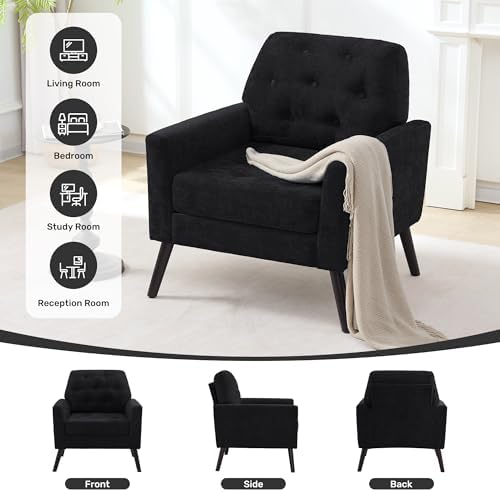 Accent Chair for Living Room, Mid Century Modern Reading Chair, Upholstered A...