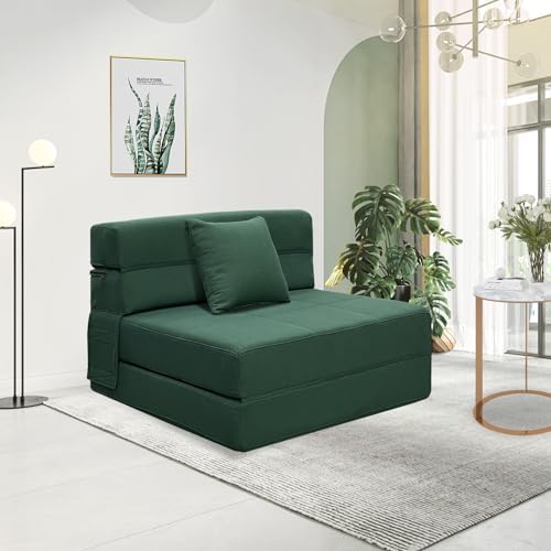 ANONER Memory Foam Fold Out Sofa Bed with Pillow Twin Size Futon Couch