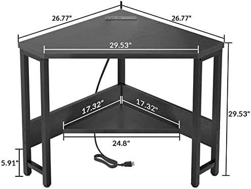 Armocity Corner Desk Small Desk with Outlets Corner Table for Small Space, Co...