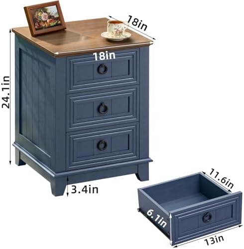 Joaxswe Farmhouse Dresser and Nightstand Set 3 for Bedroom
