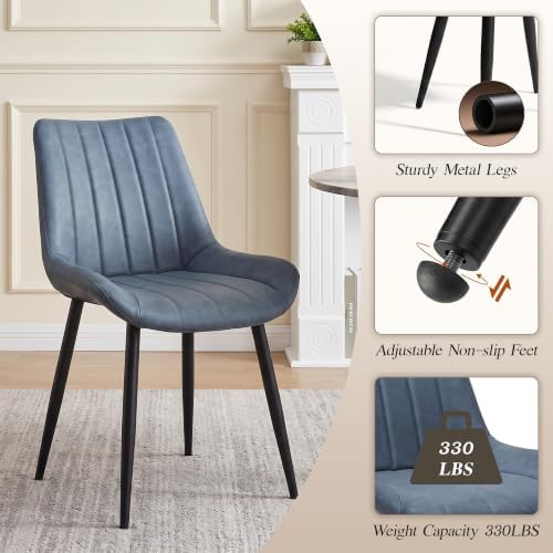 CLIPOP Dining Chairs Set of 2, Faux Leather Dining Chairs with Upholstered Se...
