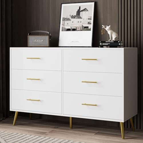 MAISONARIA 6 Drawer Dresser, White