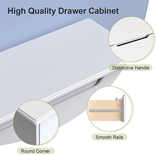 Gizoon 3 Drawers Chest, Bedroom Drawer Dresser with Large Storage Capacity