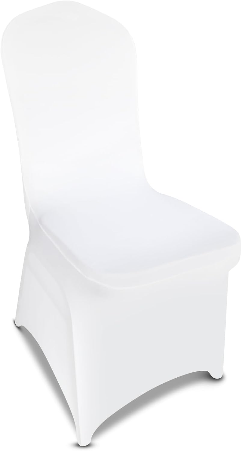 150 Pieces White Chair Covers - Versatile Stretch Polyester Spandex Dining Ch...