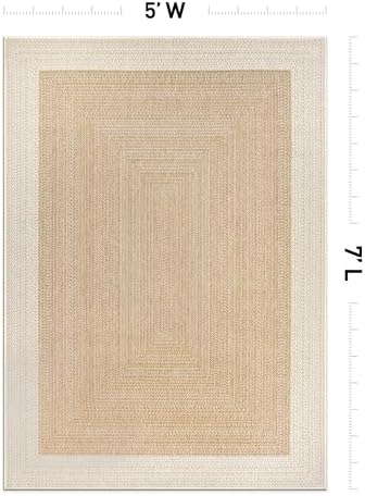 Rugshop Indoor/Outdoor Geometric Weather Resistant Area Rug Natural 5' x ...
