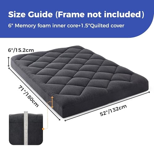 Jamdok 6" Full Size Futon Mattress Replacement(Frame Not Included),71X52X6”