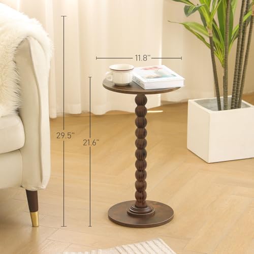 Fultyle Round Side Table, Small Drink Table for Small Spaces, Modern Accent N...