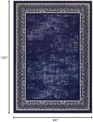 Antep Rugs Alfombras Bordered Modern 8x10 Non-Slip (Non-Skid) Low Pile Rubber...