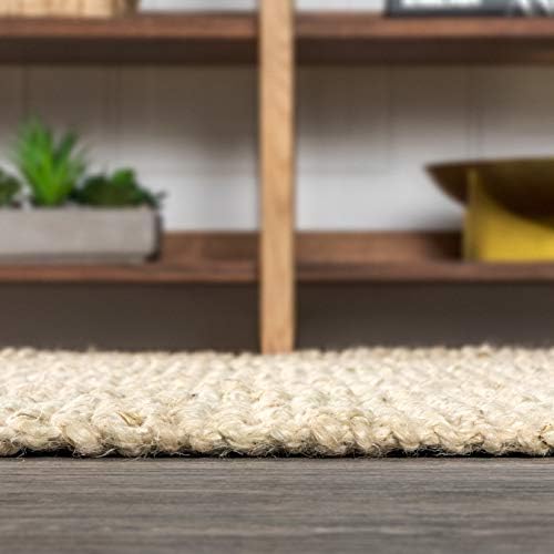 JONATHAN Y Pata Hand Woven Chunky Jute Light Ivory Indoor Area Rug, 3x5, Bohe...