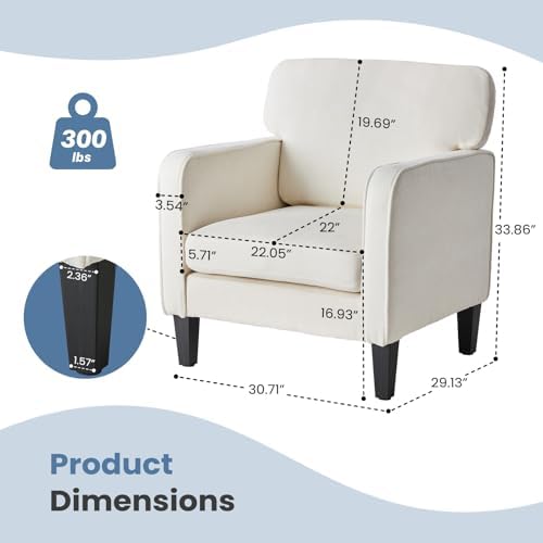 DUMOS Accent Chairs, Lounge Chair for Living Room Home Corner 1Pack