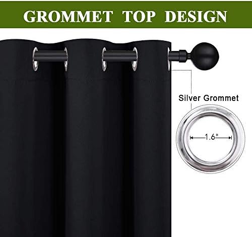 NICETOWN Black Room Divider Curtain for Patio 100" wide x 120" Long...