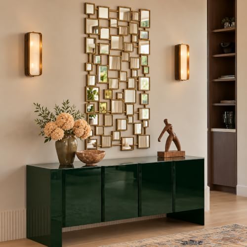 Large Modern Accent Wall Mirror for Living Room Gold 23.6"x47" Meta...