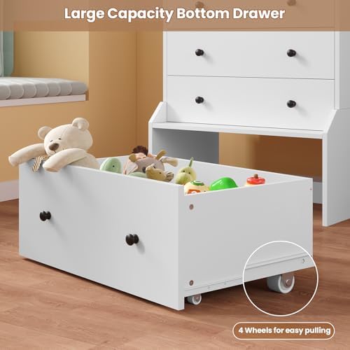 ADORNEVE Tall 6 Drawer White Modern Dresser