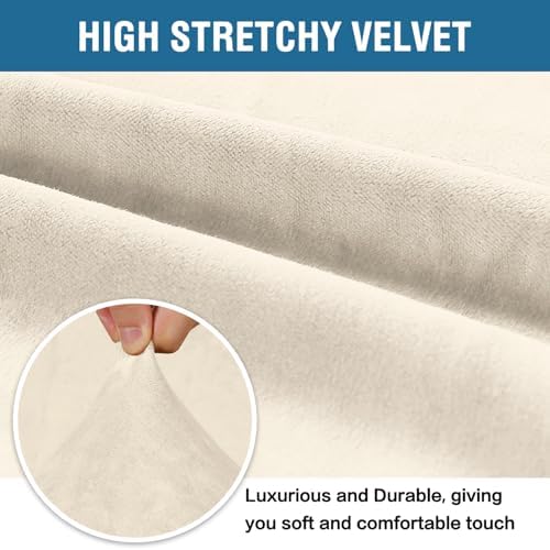 H.VERSAILTEX Stretch Velvet Armchair Cover Couch Covers 1 Cushion Chair Slipc...