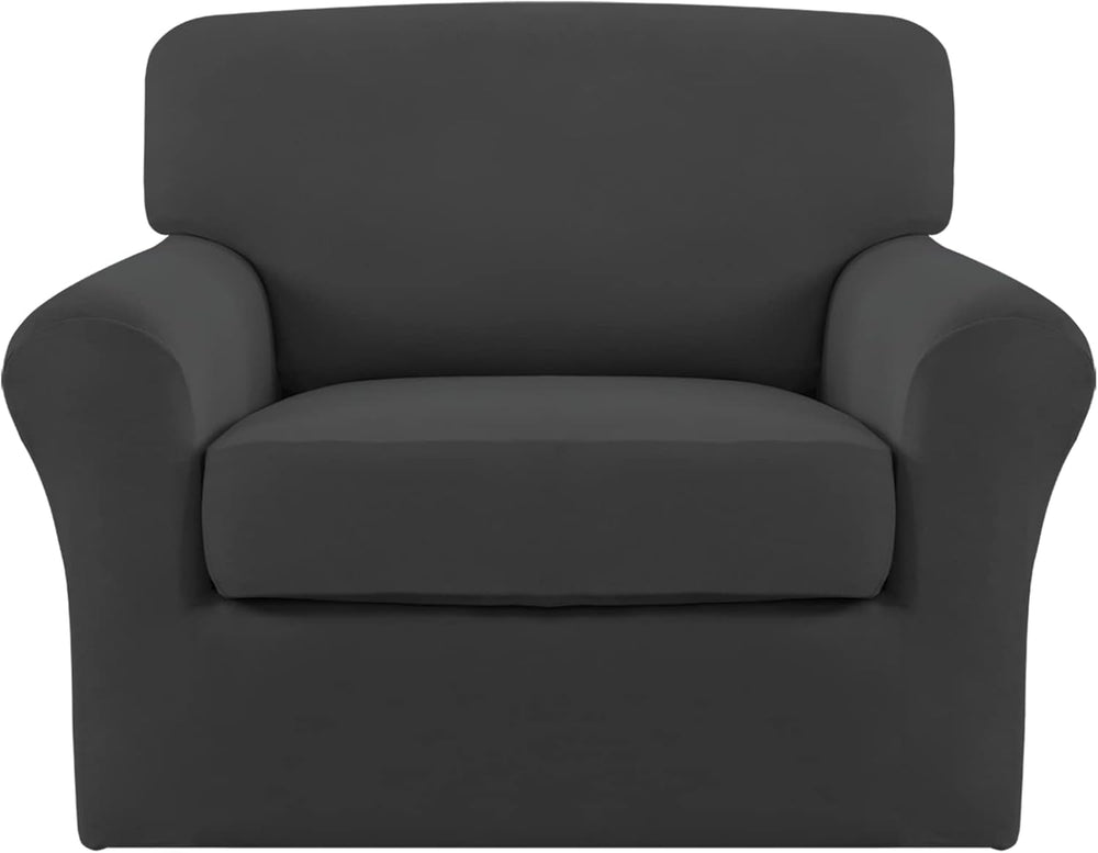 Easy-Going 2 Pieces Stretch Sofa Slipcover for Armchair Washable