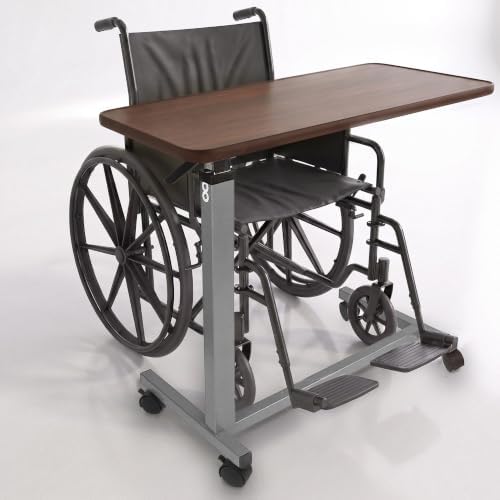 Vaunn Medical Adjustable Overbed Bedside Table with Wheels (Hospital and Home...