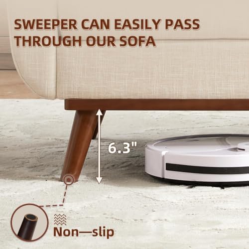 Kingfun 65.2" W Loveseat Sofa, Mid Century Modern Decor Love Seat Couche...