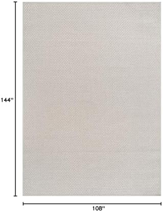 CAMILSON Easy Jute Rug 9x12, Large Indoor Outdoor Off-White Farmhouse Area Ru...