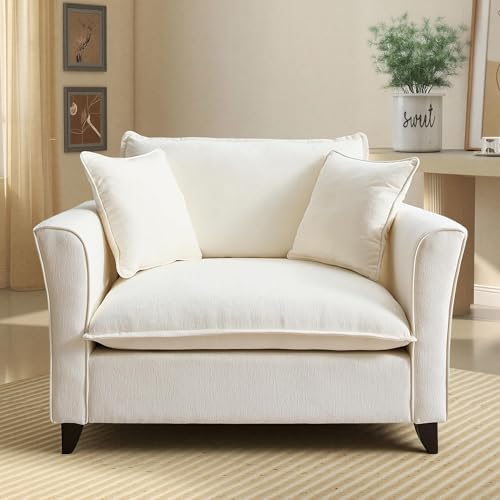 46.9" Chenille Upholstered Accent Chair Wide Seat for Living Room Bedroom