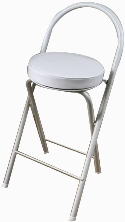 Modern Folding Bar Chair with Footrest Leather Padded Stool Set for Living Ro...