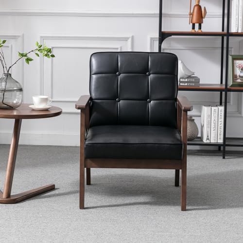 Okeysen Accent Chairs Set of 2, Mid Century Modern Accent Chair, Retro Wood a...