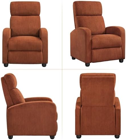 Yaheetech Recliner Chair with 3 Adjustable Angles Armchair Brick Red