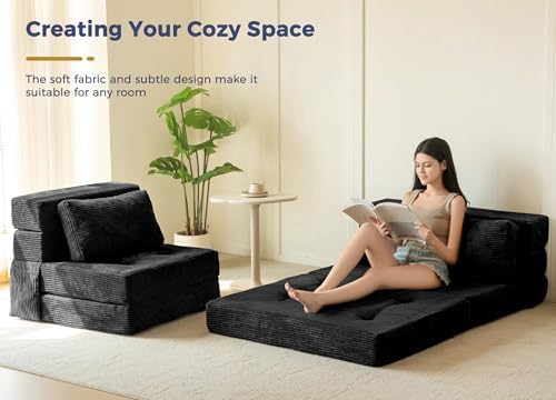MAXYOYO Convertible Sofa Bed, Fold Out Sofa Couch with Pillow for Adults