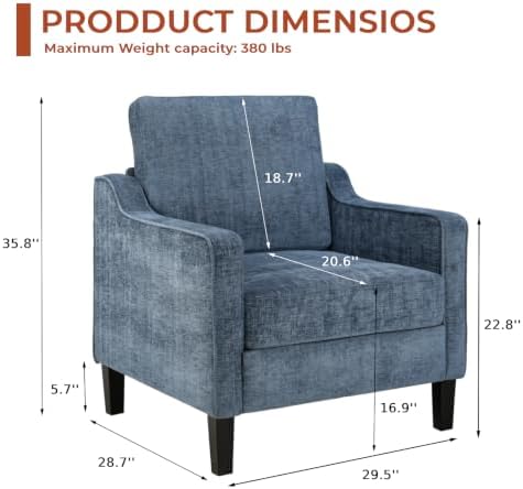 TLSUNNY Accent Chair, Mid Century Modern Living Room Chairs