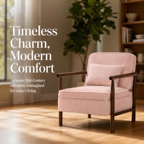 Komene Mid Century Modern Storage Chair with Ottoman, Upholstered Accent Armc...