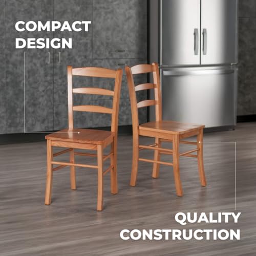 Winsome Benjamin Ladder Back Chair Set of 2, Light Oak