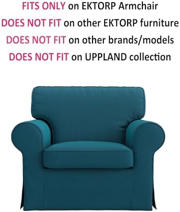 MASTERS OF COVERS Ektorp Armchair Cover for IKEA Ektorp Chair-Dark Ocean