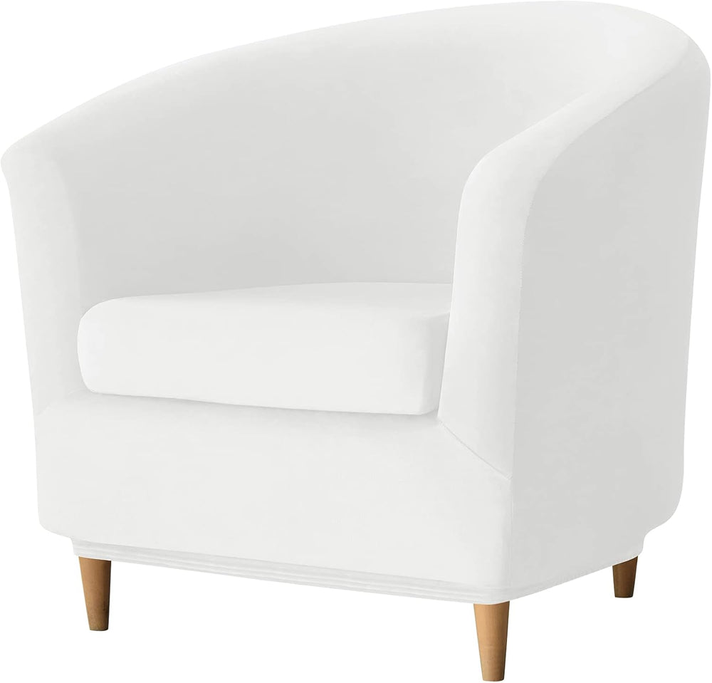 2 Piece Velvet Club Chair Slipcover Stretch Barrel Chair Covers Accent Chair ...