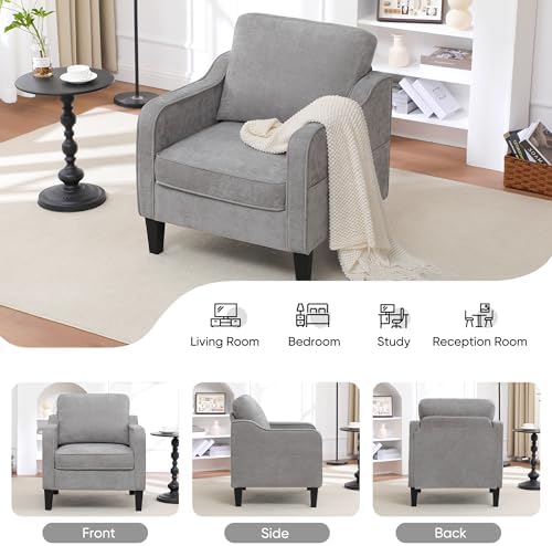 Accent Chair for Living Room, Mid Century Modern Reading Chair for Bedroom, U...