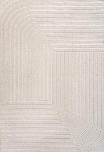 JONATHAN Y Odense High-Low Angle Ivory/Cream Indoor/Outdoor Area Rug, 8x10, M...