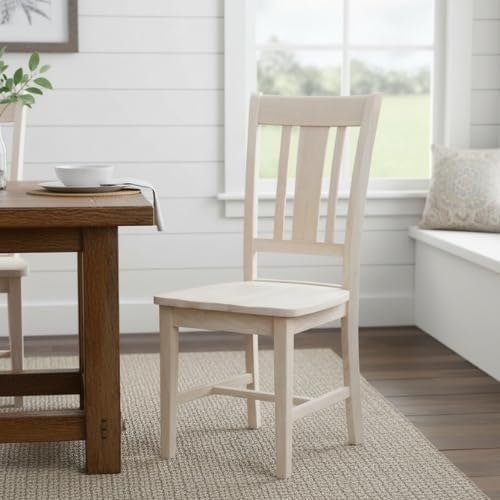 IC International Concepts Set of 2 San Remo Solid Wood Chairs, Unfinished