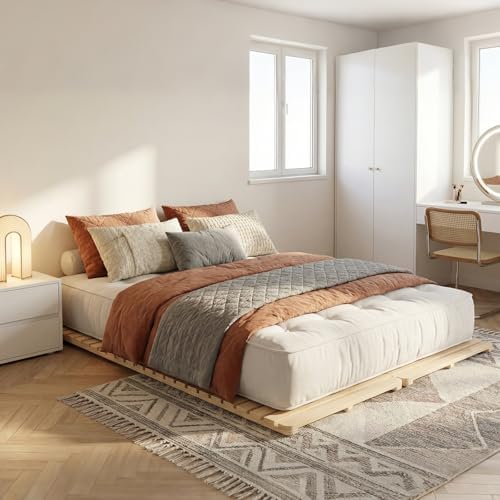 LILYPELLE Floor Bed Frame Twin, Foldable Tatami Bed Frame Futon Frame