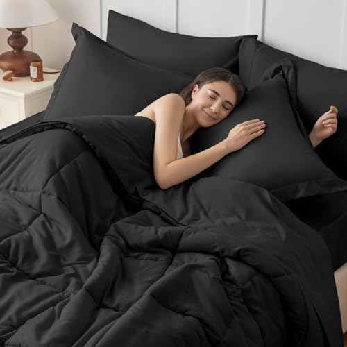 JOLLYVOGUE Queen Comforter Set, Ultra-Soft Bed in a Bag Queen Size 7 Pieces, ...
