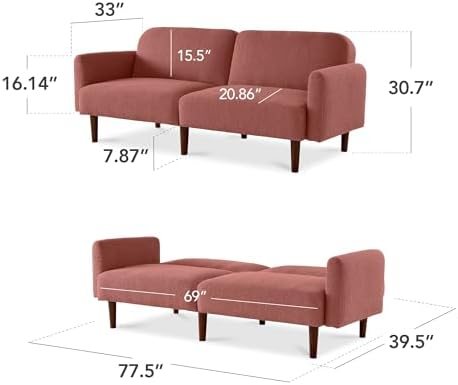 Best Choice Products 77" Mid Century Modern Boucle Loveseat Sofa, Couch,...