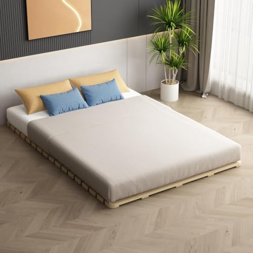 Foldable Floor Bed Frame for Japanese Futon Mattress King Size