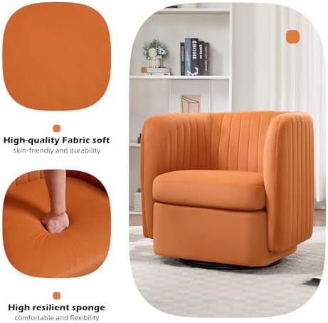 CANMOV Swivel Accent Chair, 360° Swivel Chair with Thick Padded Cushion, Swiv...