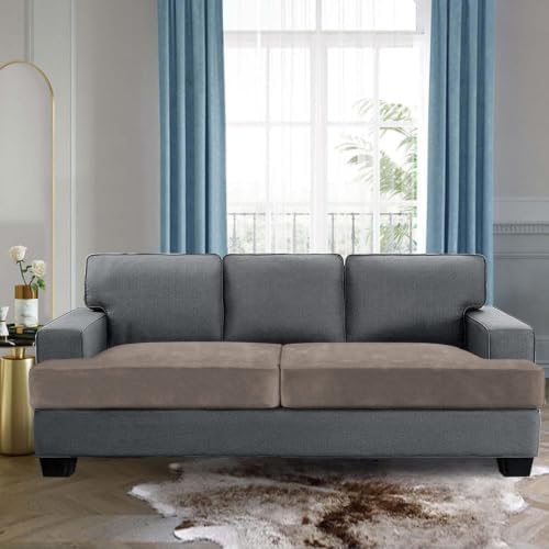 H.VERSAILTEX Stretch Velvet 2 Piece T Cushion Sofa Slipcovers - Individually ...