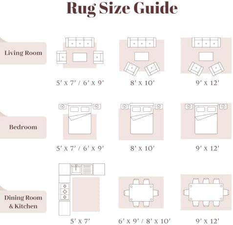 Homemate Washable Rug 9x12 Area Rugs - Vintage Rugs for Living Room