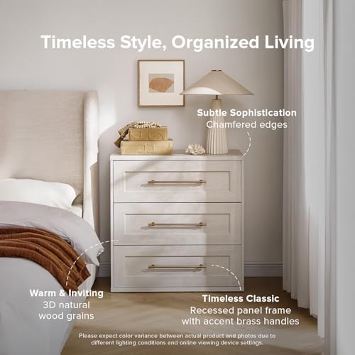 mopio Blake Dresser, Night Stand (White Oak, Set of 2)