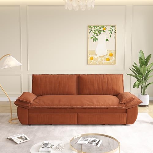 73.2" Sofa Bed Queen, 3-in-1 Pull Out Sofa Bed with Pillow Armrest, Mode...