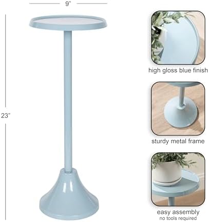Kate and Laurel Sanzo Modern Round Metal Pedestal Drink Table, 9 x 9 x 23, Li...